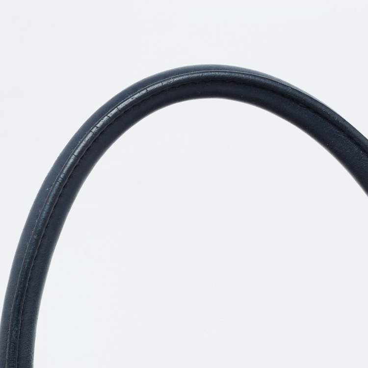 Pre Owned Prada Navy Blue Vitello Daino Leather Satchel