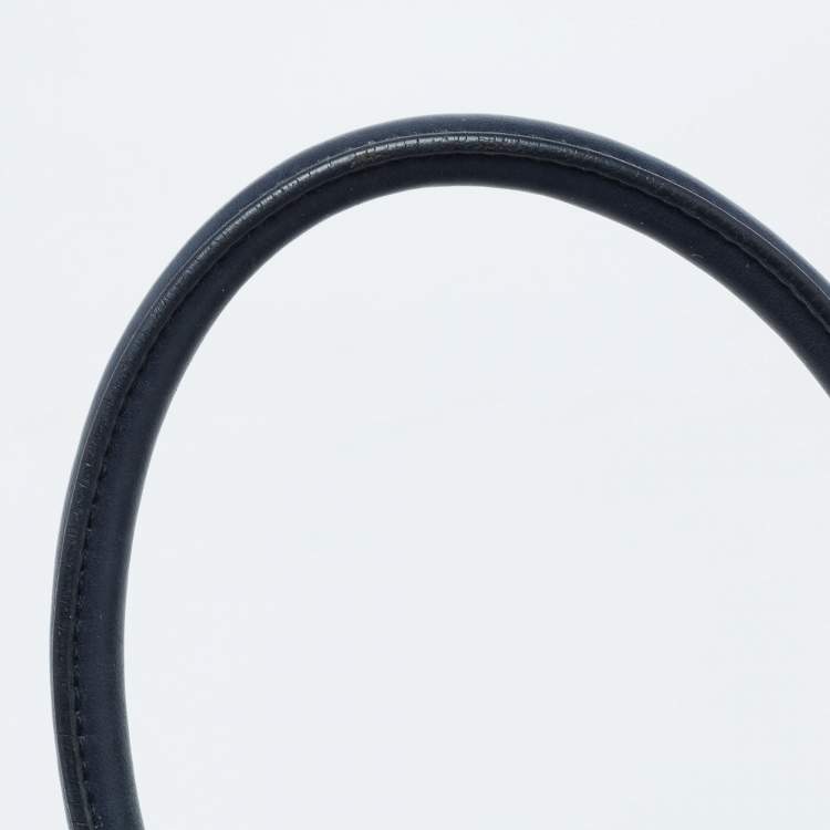 Pre Owned Prada Navy Blue Vitello Daino Leather Satchel