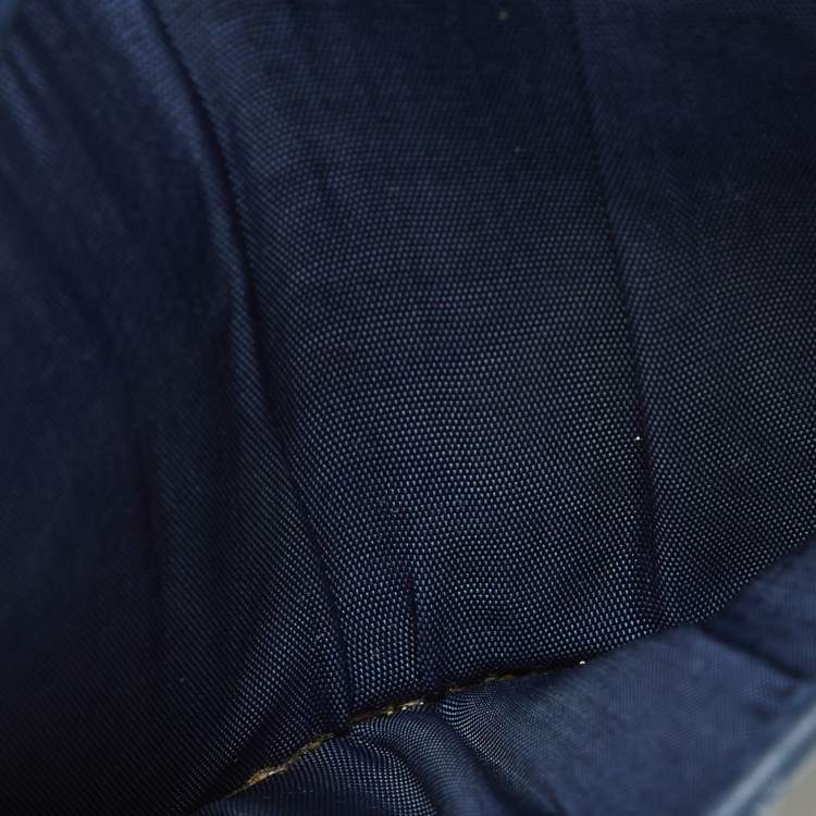 Pre Owned Prada Blue Vittello Move Leather Trifold Wallet