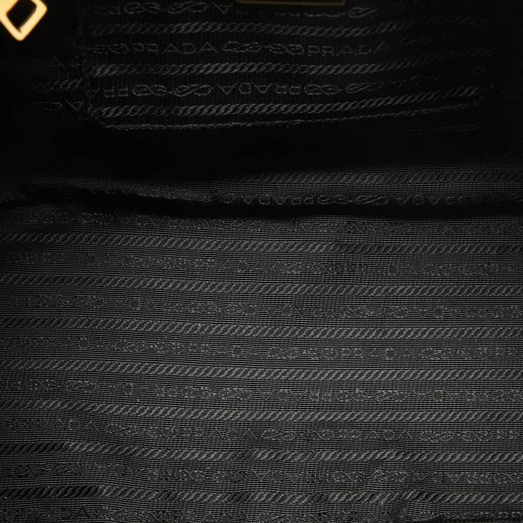 Pre Owned Prada Black Saffiano Lux Leather Medium Double Zip Tote