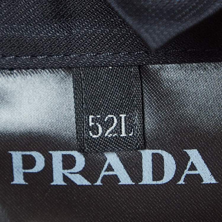 Pre Owned Prada Navy Blue Wool Single Breasted Suit L