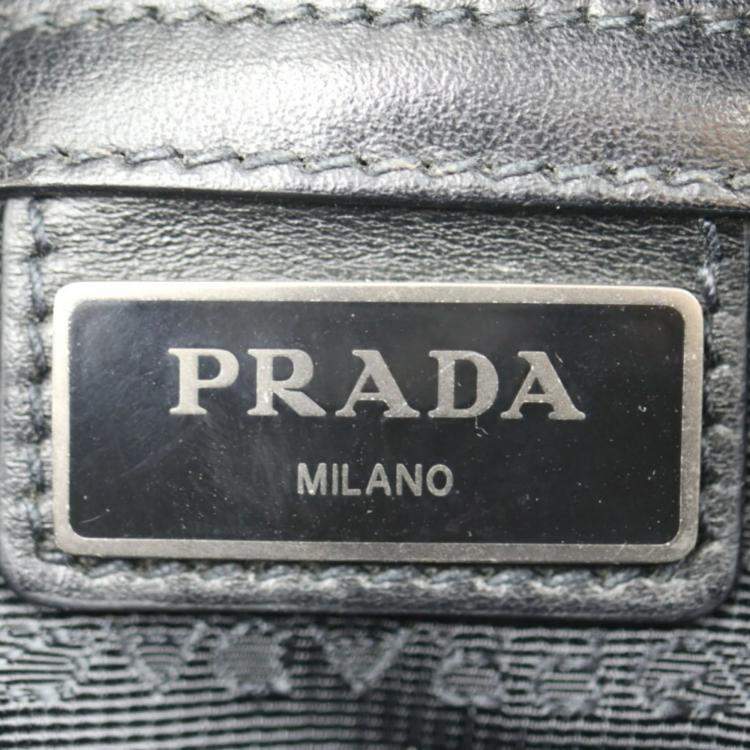 Pre Owned  Prada Black Leather Travel shoulder bag 