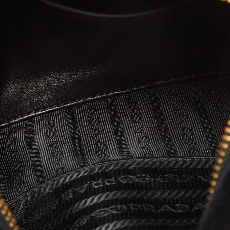 Pre Owned Prada Black Velvet and Leather Velluto Belt Bag