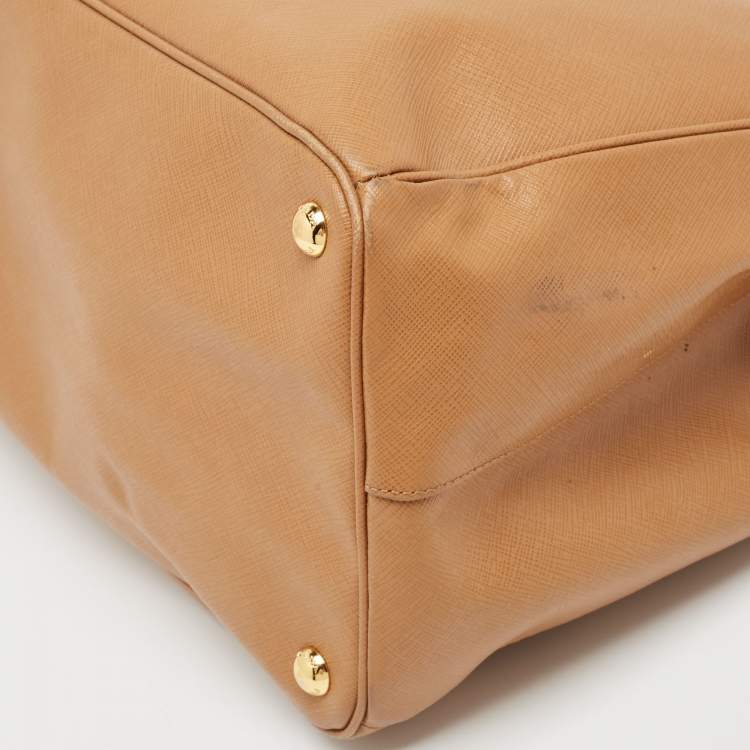Pre Owned Prada Brown Saffiano Lux Leather Large Galleria Tote