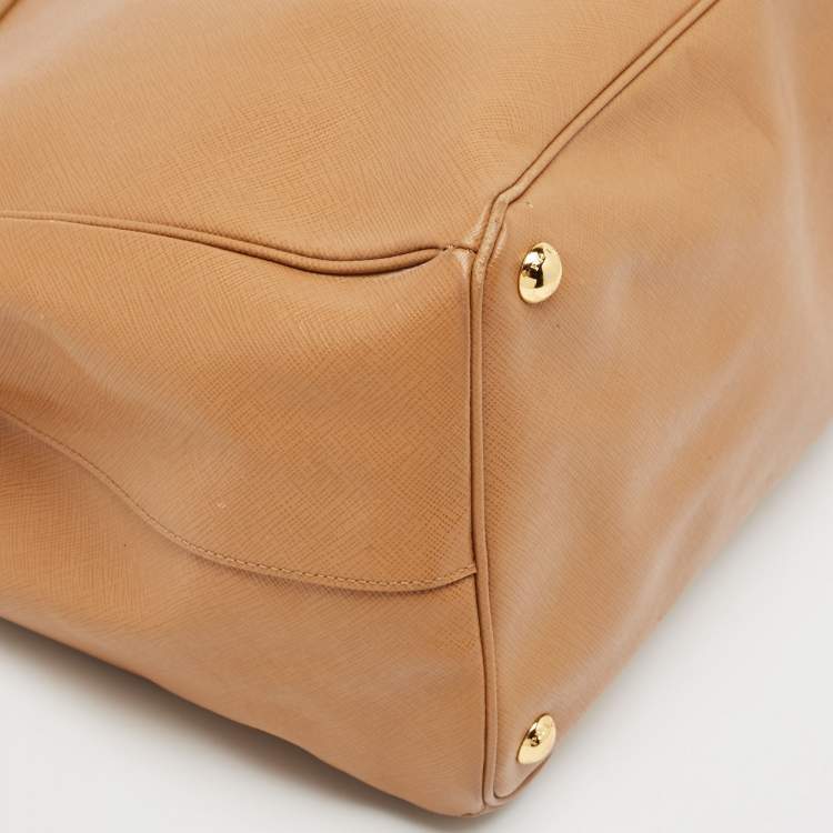 Pre Owned Prada Brown Saffiano Lux Leather Large Galleria Tote