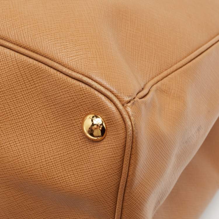 Pre Owned Prada Brown Saffiano Lux Leather Large Galleria Tote