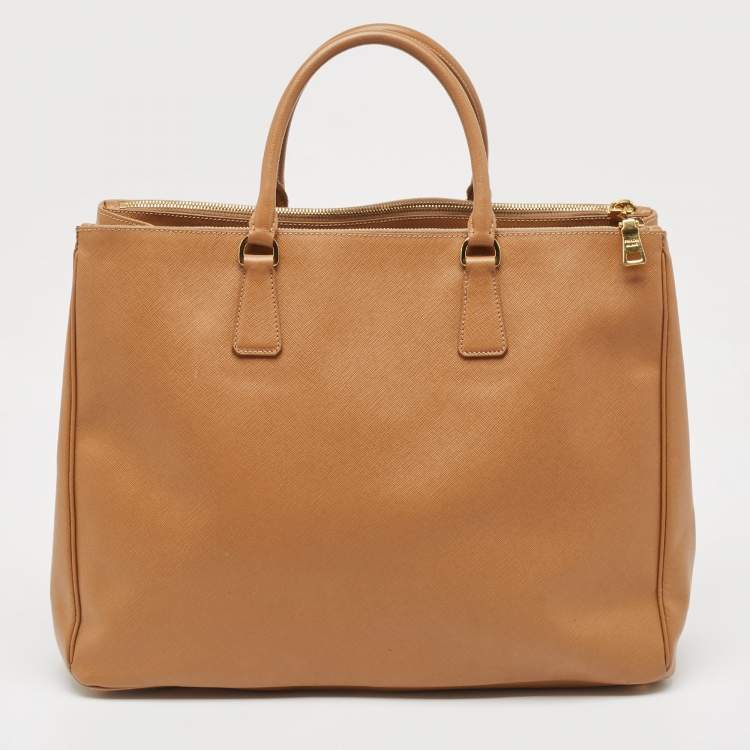 Pre Owned Prada Brown Saffiano Lux Leather Large Galleria Tote