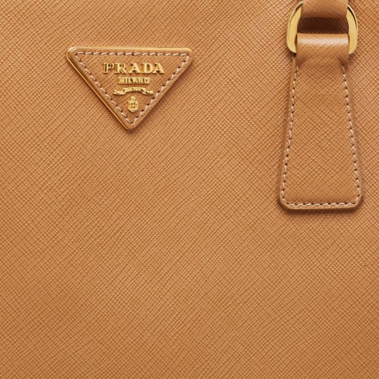Pre Owned Prada Brown Saffiano Lux Leather Large Galleria Tote