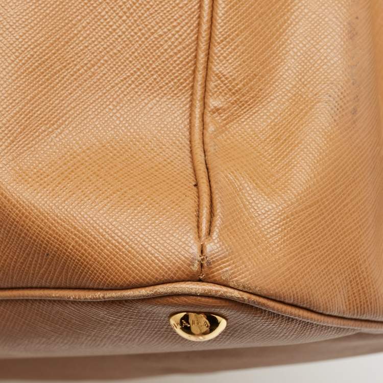 Pre Owned Prada Brown Saffiano Lux Leather Large Galleria Tote