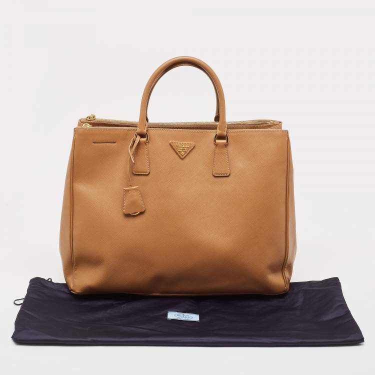 Pre Owned Prada Brown Saffiano Lux Leather Large Galleria Tote