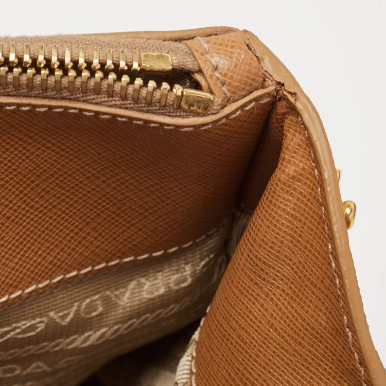 Pre Owned Prada Brown Saffiano Lux Leather Large Galleria Tote