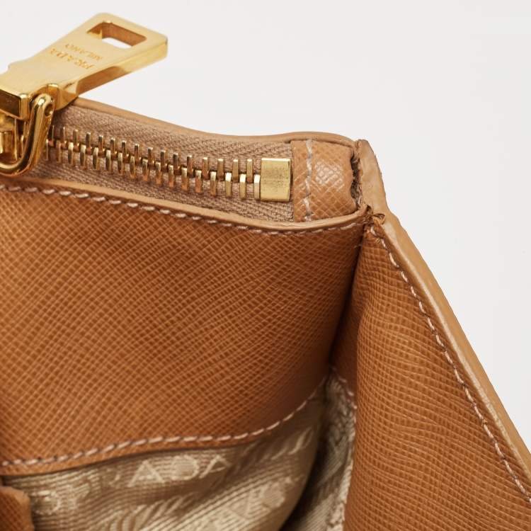 Pre Owned Prada Brown Saffiano Lux Leather Large Galleria Tote