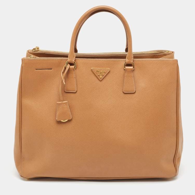 Pre Owned Prada Brown Saffiano Lux Leather Large Galleria Tote