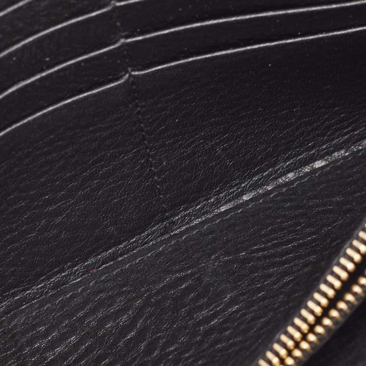 Pre Owned Prada Black Vitello Daino Leather Logo Flap Continental Wallet
