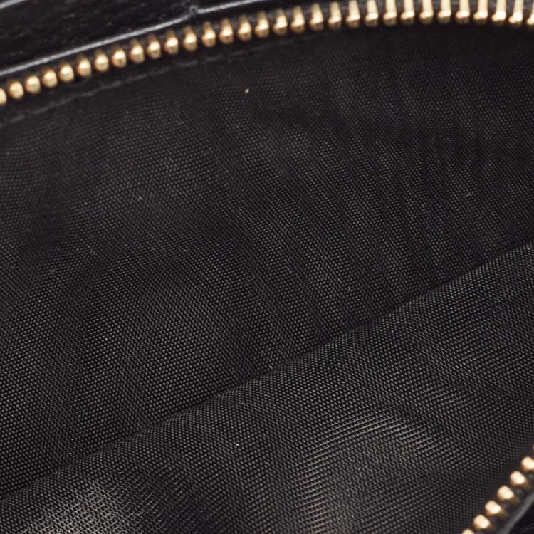 Pre Owned Prada Black Vitello Daino Leather Logo Flap Continental Wallet