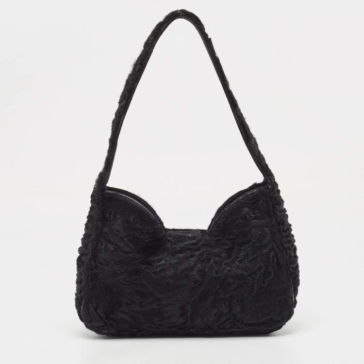 Prada Black Astrakhan Fur Shoulder Bag Prada TLC