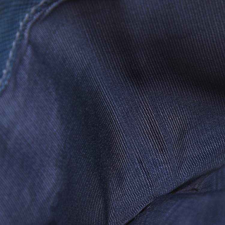 مملوكة مسبقًا Prada Blue Saffiano Leather Trifold Wallet