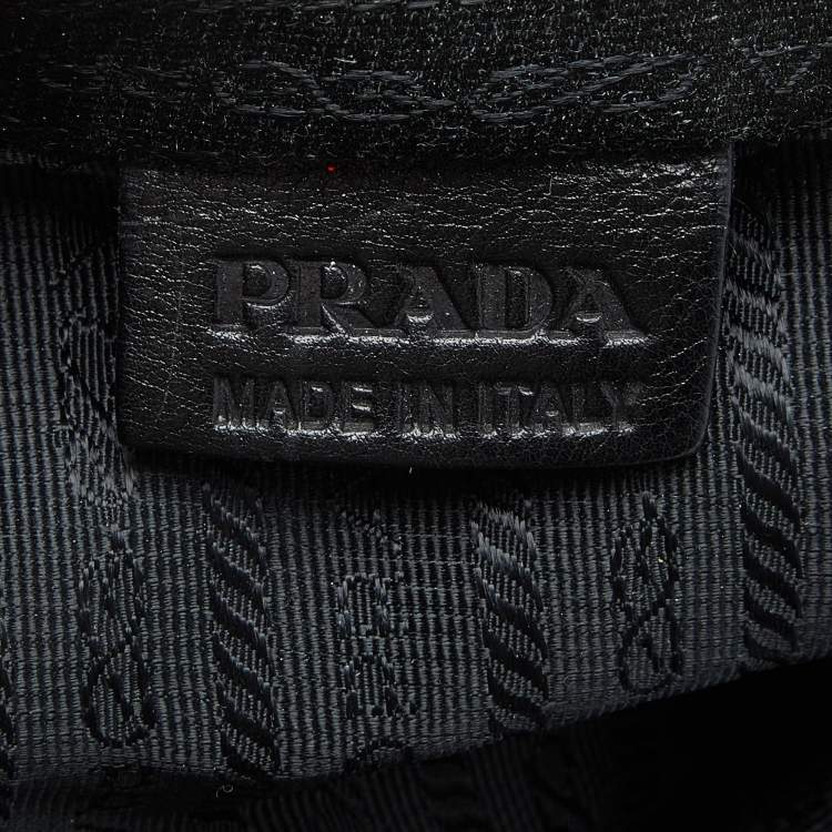 Pre Owned Prada Black Vitello Daino Leather Leather Hobo