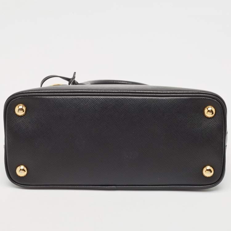 Pre Owned Prada Black Saffiano Lux Leather Small Promenade Satchel