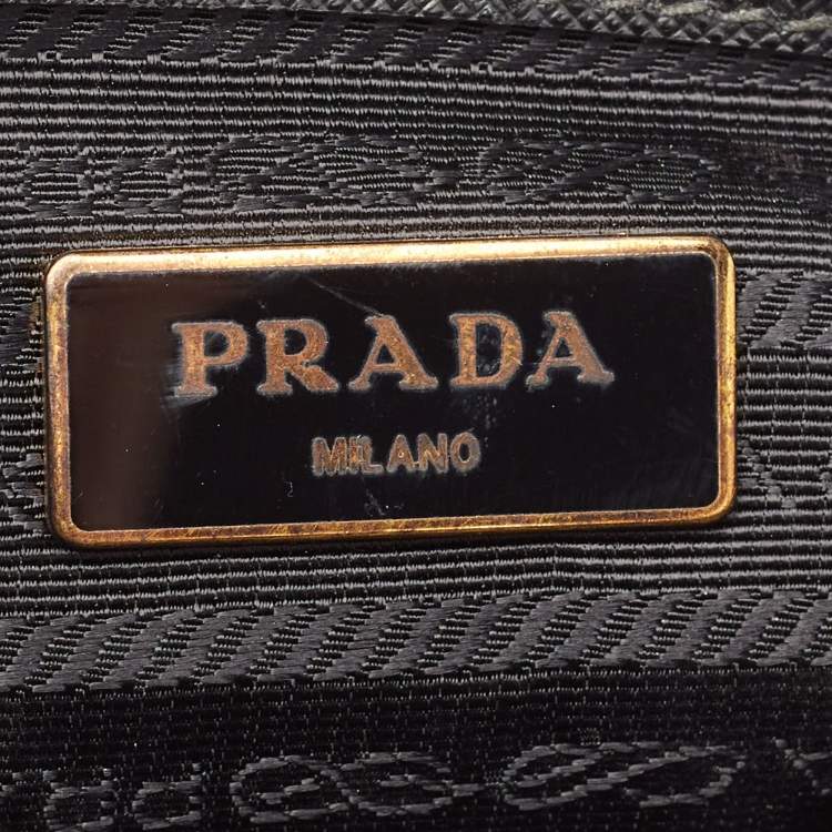 Pre Owned Prada Black Saffiano Lux Leather Small Promenade Satchel