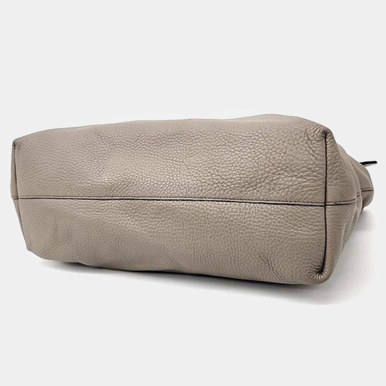 Pre Owned Prada Beige Leather Vitello Daino Tote Bag