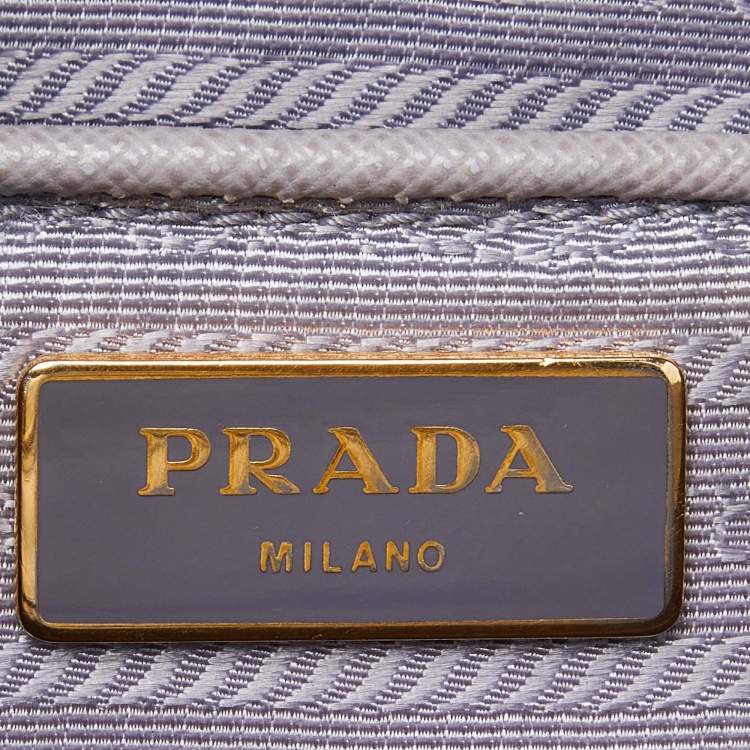 Pre Owned Prada Lavender Saffiano Lux Leather Large Galleria Double Zip Tote