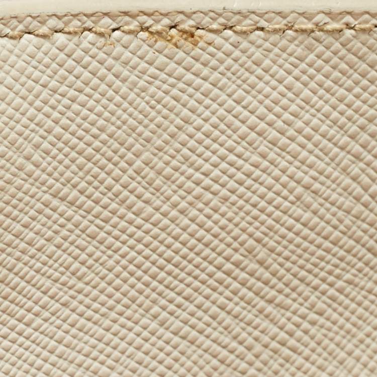 Pre Owned Prada White Saffiano Leather Large Galleria Tote