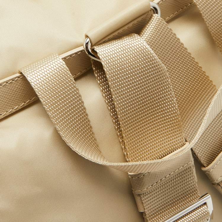Pre Owned Prada Beige Re-Nylon Medium Backpack