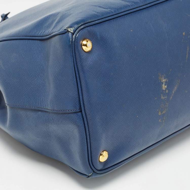 Pre Owned Prada Blue Saffiano Leather Large Galleria Tote