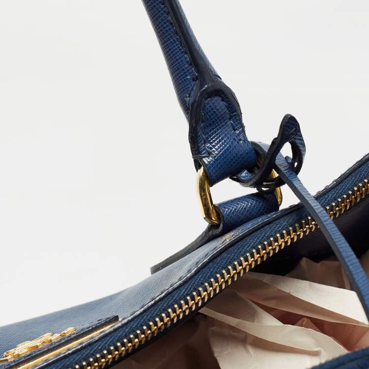 Pre Owned Prada Blue Saffiano Leather Large Galleria Tote
