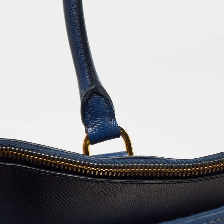 Pre Owned Prada Blue Saffiano Leather Large Galleria Tote