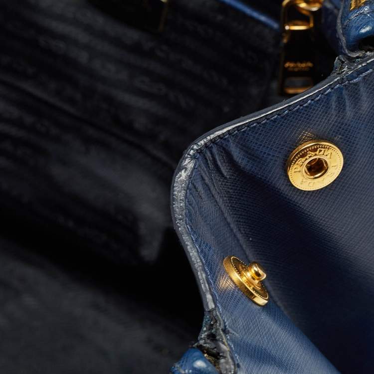 Pre Owned Prada Blue Saffiano Leather Large Galleria Tote