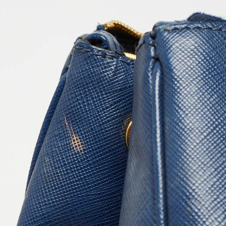 Pre Owned Prada Blue Saffiano Leather Large Galleria Tote