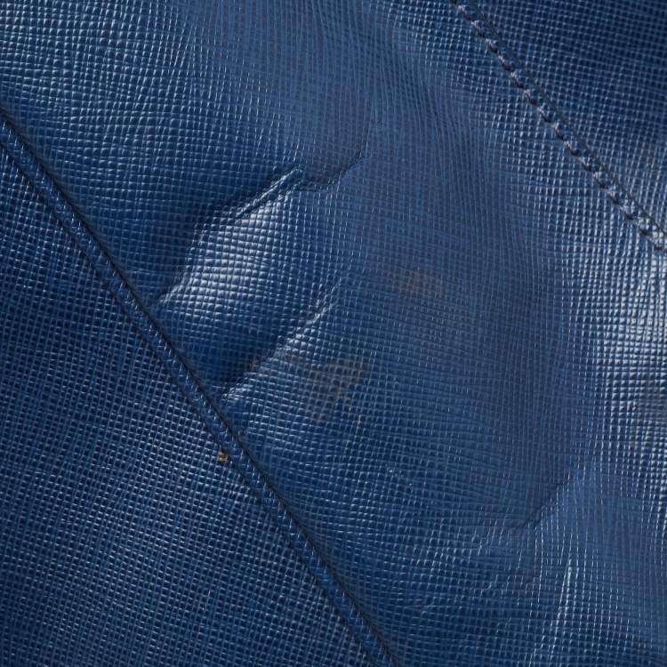 Pre Owned Prada Blue Saffiano Leather Large Galleria Tote