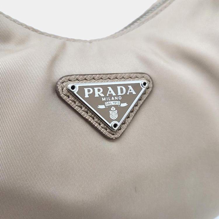 Pre Owned Prada Beige Tessuto Fabric Hobo Bag