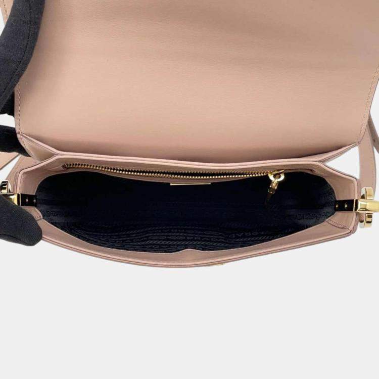 Pre Owned Prada  Saffiano Leather Emblème Shoulder Bag