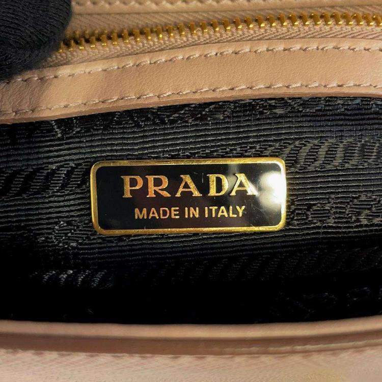 Pre Owned Prada  Saffiano Leather Emblème Shoulder Bag