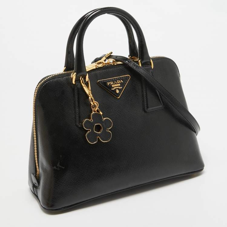 Pre Owned Prada Black Saffiano Leather Small Promenade Satchel