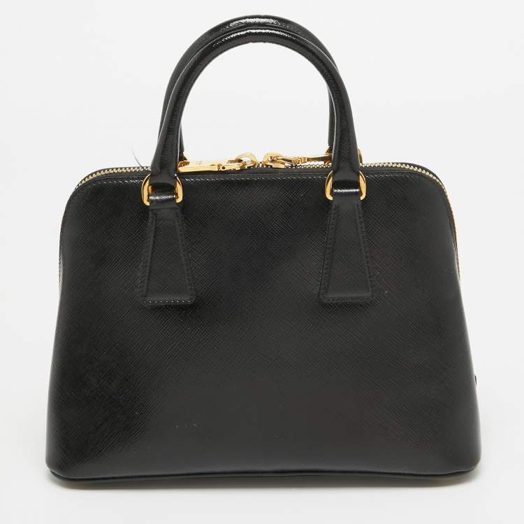 Pre Owned Prada Black Saffiano Leather Small Promenade Satchel