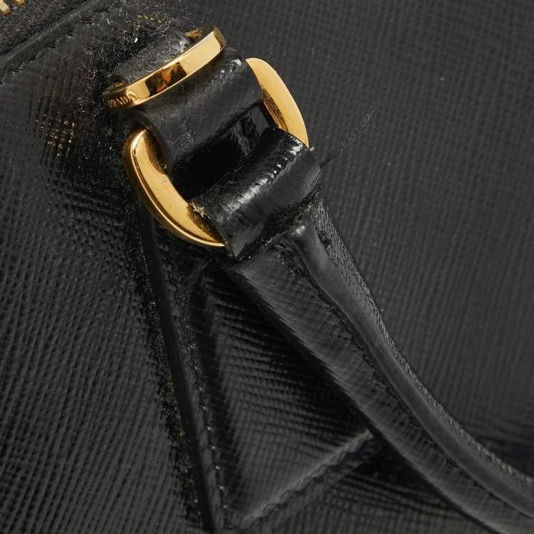 Pre Owned Prada Black Saffiano Leather Small Promenade Satchel