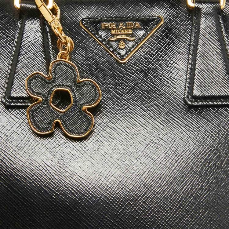 Pre Owned Prada Black Saffiano Leather Small Promenade Satchel