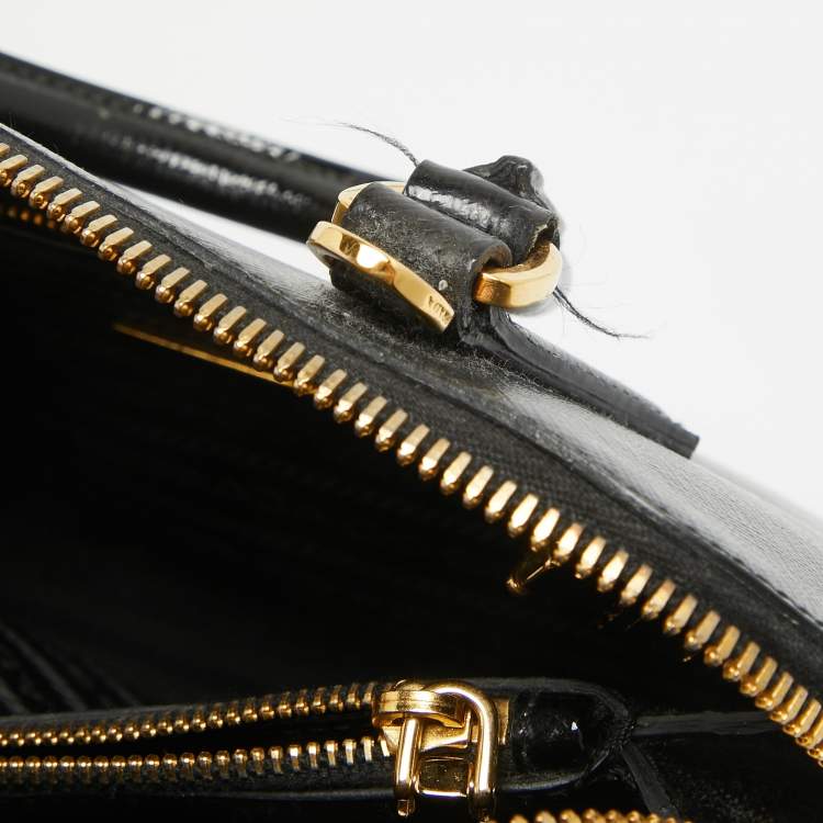 Pre Owned Prada Black Saffiano Leather Small Promenade Satchel