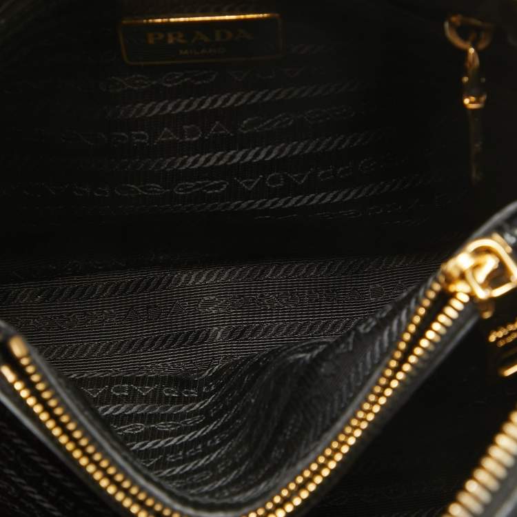 Pre Owned Prada Black Saffiano Leather Small Promenade Satchel