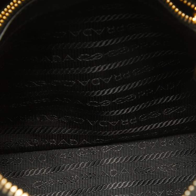 Pre Owned Prada Black Saffiano Leather Small Promenade Satchel