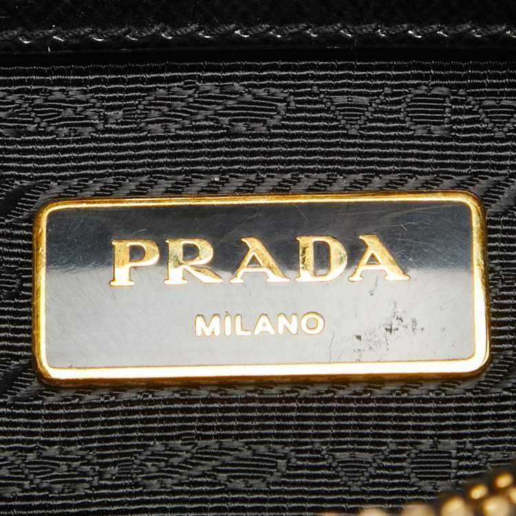 Pre Owned Prada Black Saffiano Leather Small Promenade Satchel