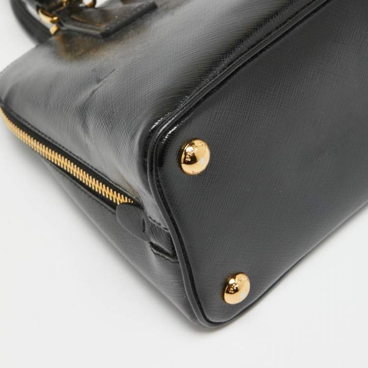 Pre Owned Prada Black Saffiano Leather Small Promenade Satchel