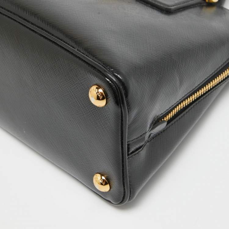 Pre Owned Prada Black Saffiano Leather Small Promenade Satchel