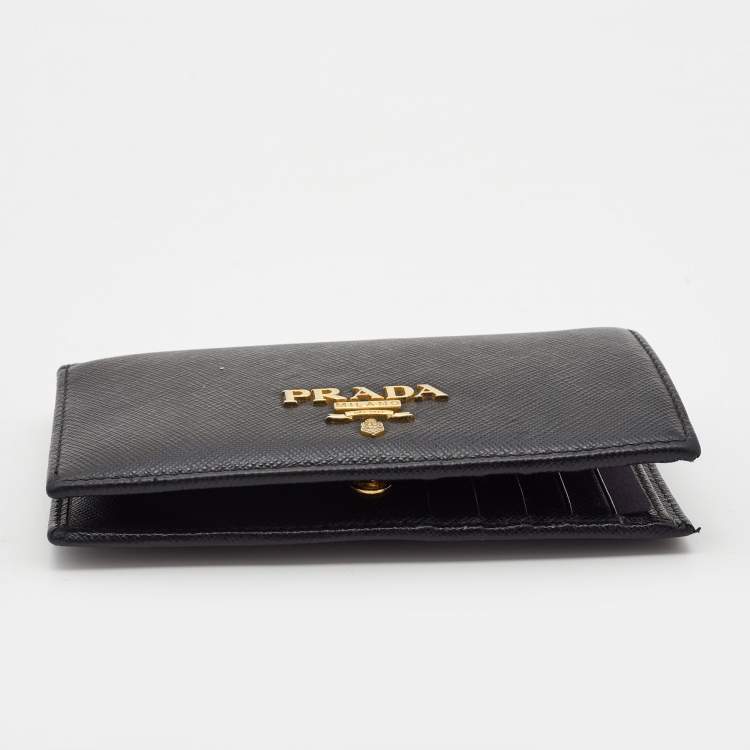 Pre Owned Prada Black Saffiano Leather Bifold Wallet