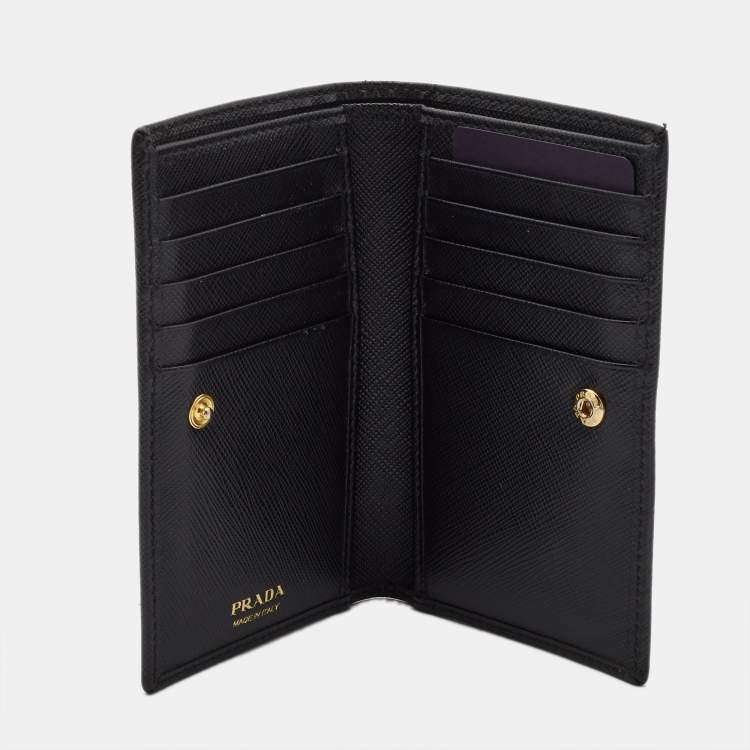 Pre Owned Prada Black Saffiano Leather Bifold Wallet