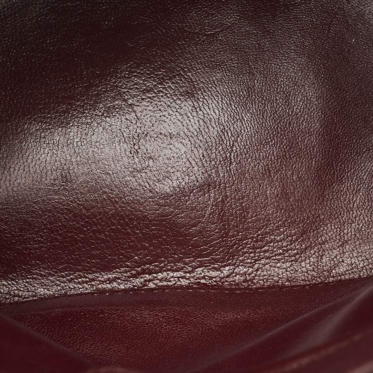 Pre Owned Prada Burgundy Saffiano Lux Leather Small Galleria Double Zip Tote